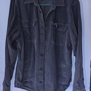 Hollister Men's Charcoal Corduroy Shirt Jacket